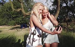 Blonde sorority sisters turn into lezzies during long summer vacation join background