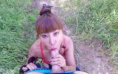 Tiffany Rain swallows cock on a summer hike - movie 1 - 3