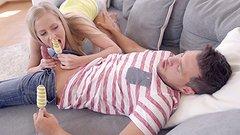 Pink pussy popsicle sucking Sicilia sucks out the cream filling - movie 4 - 3