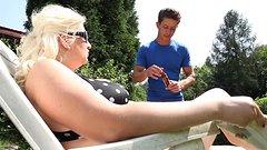 Curvy blonde gets more service from her gardener - movie 3 - 2