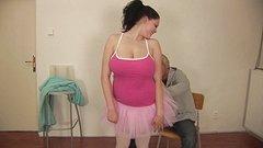 Chubby brunette gets fucked from behind while wearing ballerina tutu - movie 6 - 2