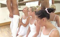 Three teen ballerinas line up in tutus to take new dancer's cumshots - movie 3 - 3