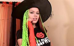 Elizaveta Golubeva's costume is so hot, she fucks herself all Halloween - movie 2 - 2