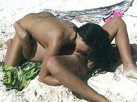 The white sands of a tropical beach are a great setting for lesbian sex - movie 3 - 5