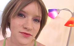 Faith Daniels goes lips to balls as she is throated join background