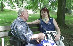 Regarde maintenant - Old couple bangs one out in the park his cock still works