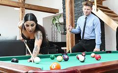 Stacy Sommers gets her pussy and ass stuffed on a pool table! - movie 1 - 2