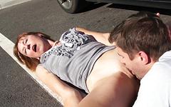 Shailene gives a college stud a quick suck and fuck in the parkinglot - movie 4 - 4