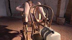 Elektra Angels rocks her chair back and forth to fuck herself while bound - movie 7 - 6