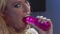 Victoria White sucks the taste of her cum off a dildo - movie 6 - 7