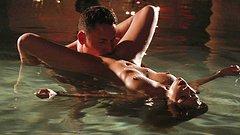 Rebecca Volpetti floats in the warm water as he slowly sinks his cock in - movie 3 - 3