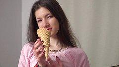 Kamilla rubs her hard little nipples as she cums on a toy - movie 2 - 2