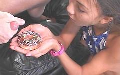 For this sweet Latina, her lovers cum is the best donut topping ever! - bonus 1 - 7