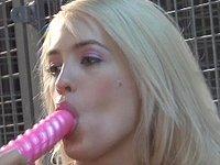 Intense BDSM lesbian dildo fuck and pussy eating with a hot dom and sub - movie 4 - 5