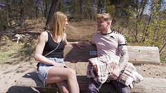 Jentina Small lets her date bone her in the ass on a hiking trail! - movie 2 - 2