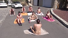 Naked outdoor yoga starring Nikki Sweet, Mia Melone and Alexis Cherry - movie 3 - 5