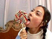 Sexy Latina who loves to suck on lollipops and cocks for a sweet taste - movie 1 - 2