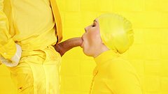 Mimi Cica is in yellow because she is greedy for all the cock she can get! - movie 2 - 3