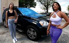 Zoey Reyes, Ariel Pure Magic Take Turns On A Dick To Get Car Their Fixed join background