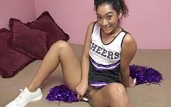 Cheerleader Sarah Lace hikes up her skirt to fuck join background