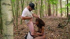 Black Candi fucks a white dude in the woods - movie 2 - 3