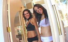 Ruby Knox and Aarielle Alexis love swapping jizz join background