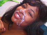 Ebony fatty Desire gets cream on her face - movie 4 - 7