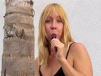 Julie Night teases you by sucking a lollipop and giving an interview - bonus 2 - 3