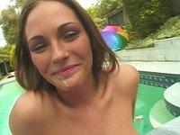 Watch Venus give a super deep blowjob on a diving board outdoors - movie 4 - 7