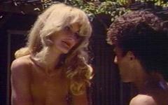 Watch Now - This vintage porn scene has a blonde being double penetrated on the bed